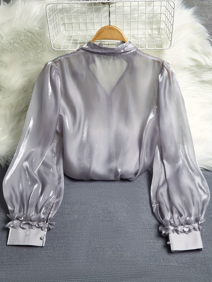 Latest Chinese-style Vintage Hit, Elegant and Dignified V-neck, Smooth Non-stretch Fabric, Niche High-end Unisex Versatile Design