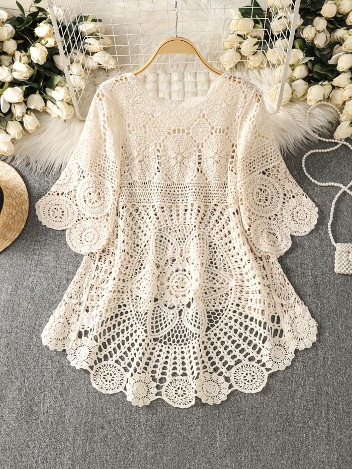 Crochet Hollow Pullover 193#-7