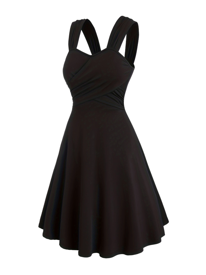 Targeted Development Ruched Cross-Shoulder Strap Dress