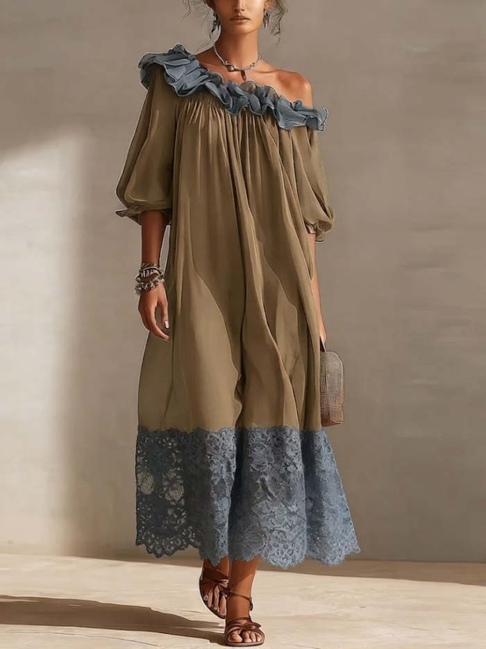 Stylish And Elegant Lace-paneled Dress