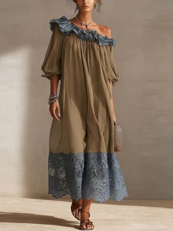 Stylish And Elegant Lace-paneled Dress