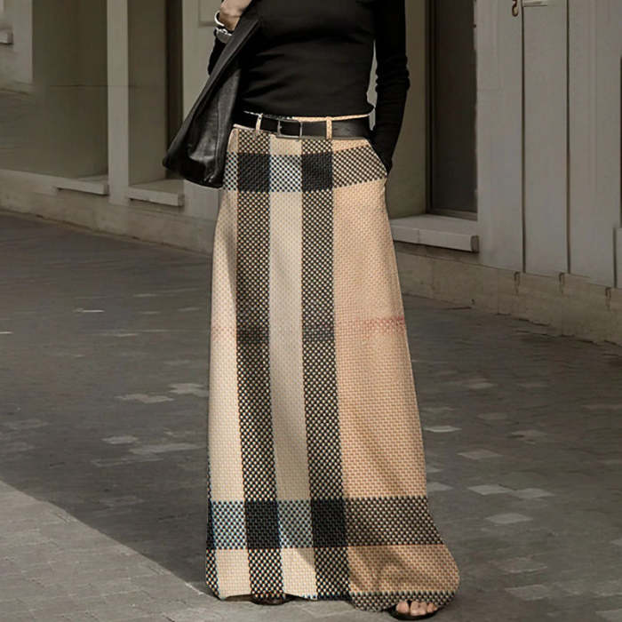 Women's Fashion Retro Floor Length Skirt