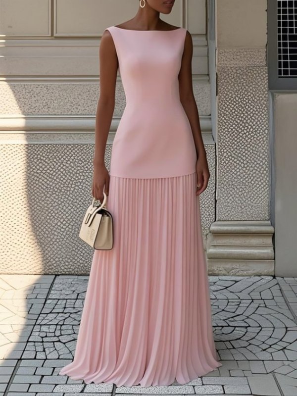 Elegant Sleeveless Flowing Evening Dress