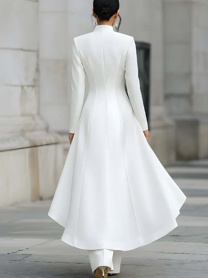 Elegant Front-buttons Long Blazer And Pants Set