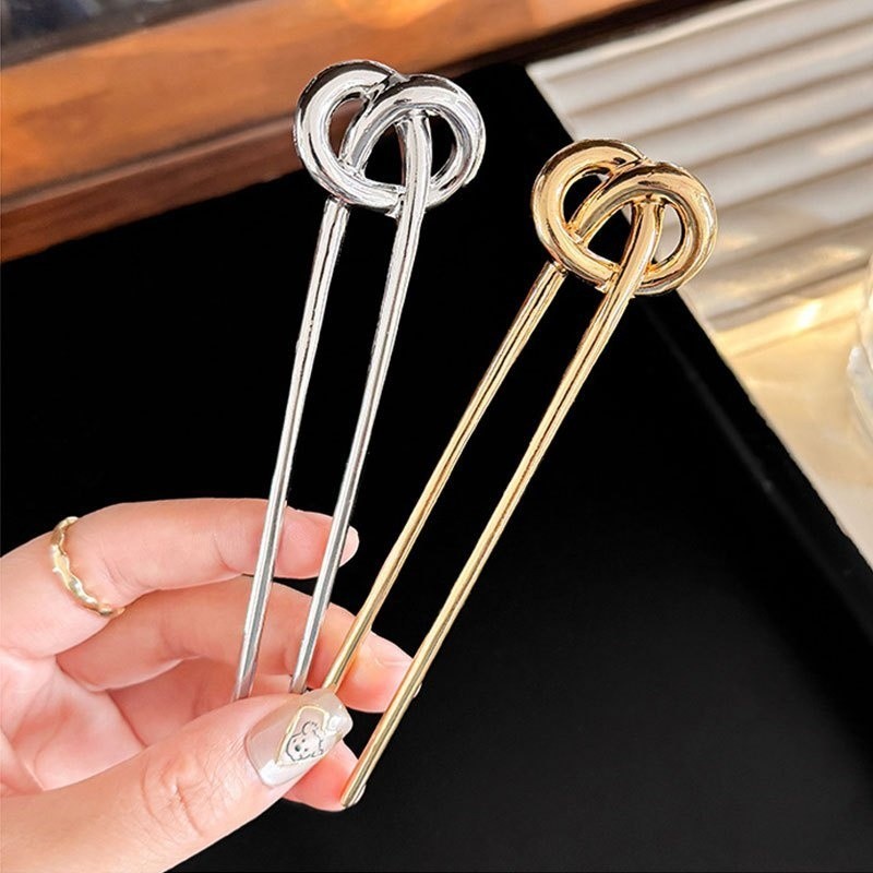 Irregular Back of Head Hairpin 2pcs Minimalist Metal U-Shaped Hairpin | Women's Bun Hairpin | Chinese Style Cheongsam Hanfu Headdress
