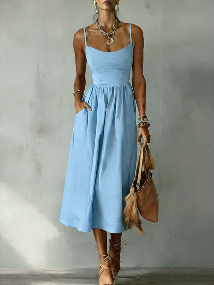 Women's Solid Color Slip Dress