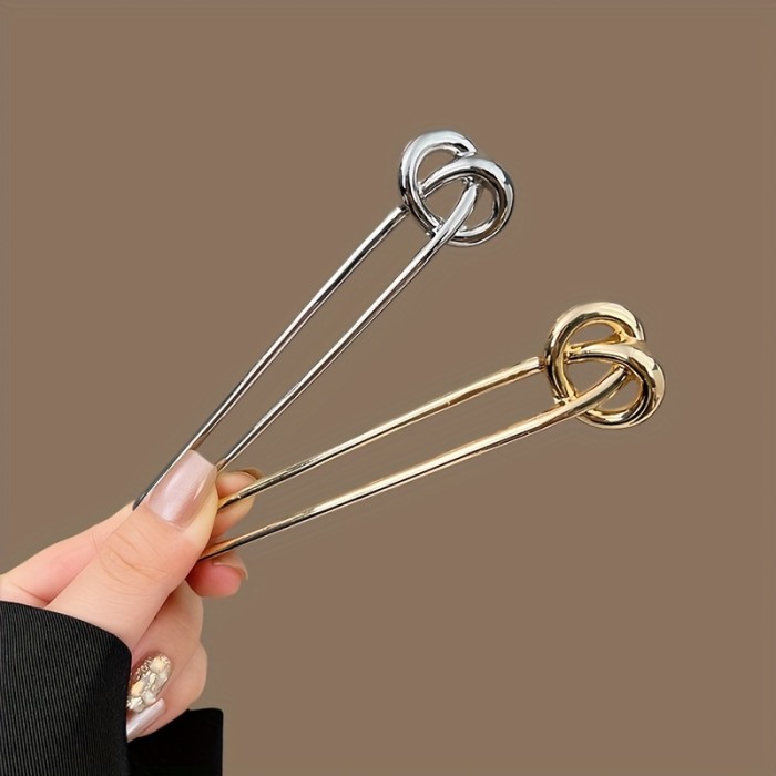 Irregular Back of Head Hairpin 2pcs Minimalist Metal U-Shaped Hairpin | Women's Bun Hairpin | Chinese Style Cheongsam Hanfu Headdress