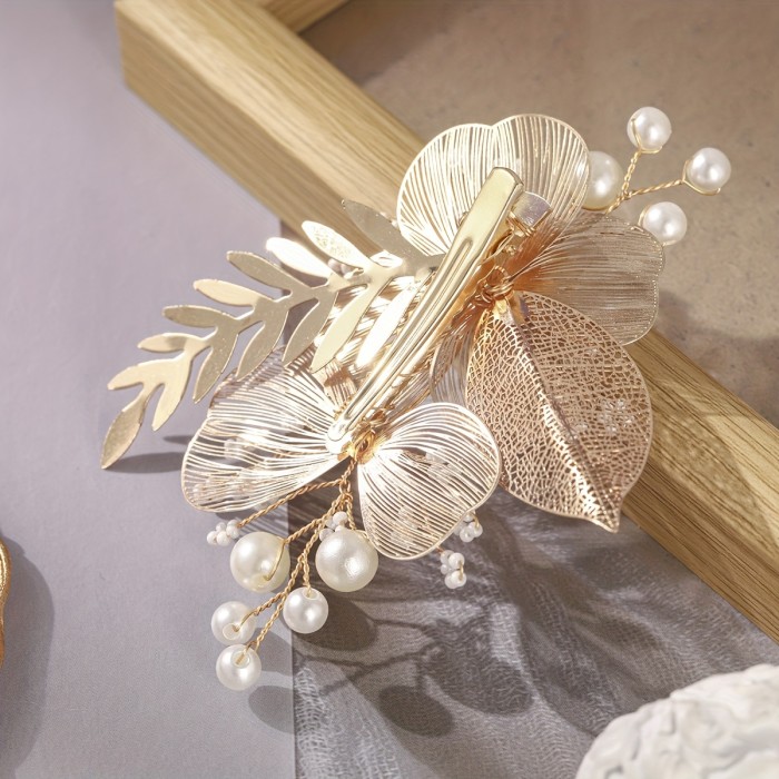 Vintage Sweet Hollow Petal Leaf Alloy Hairpin, a Versatile Accessory for Parties And Photos