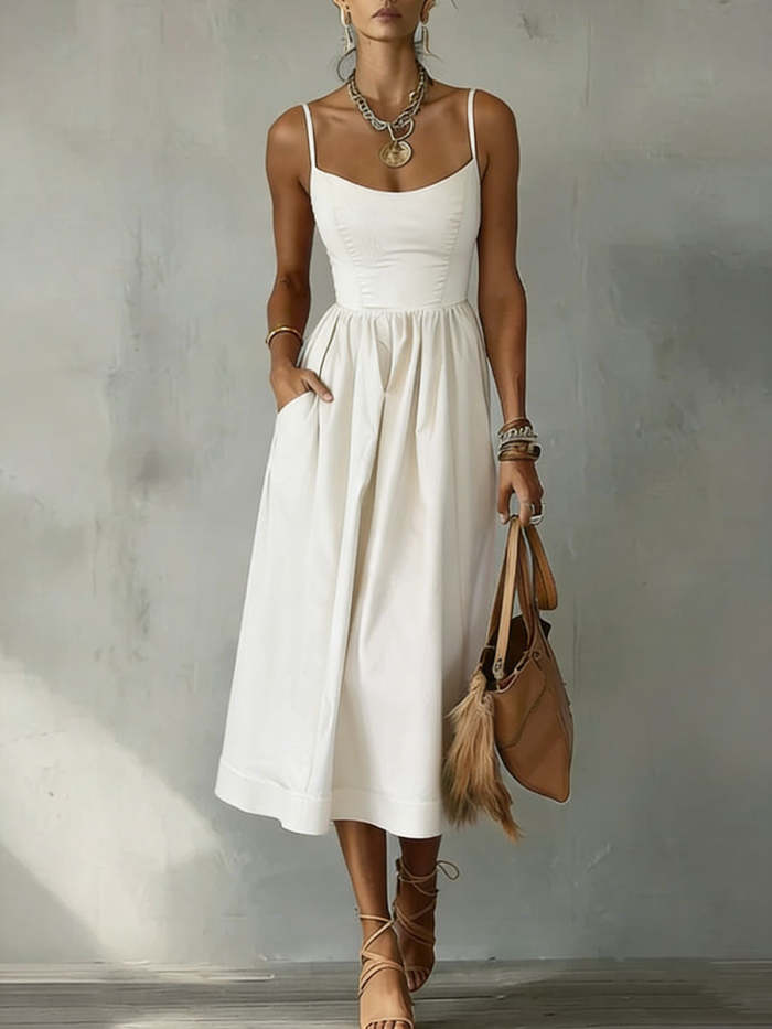 Women's Solid Color Slip Dress