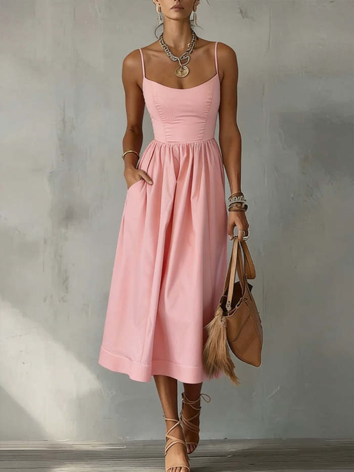 Women's Solid Color Slip Dress