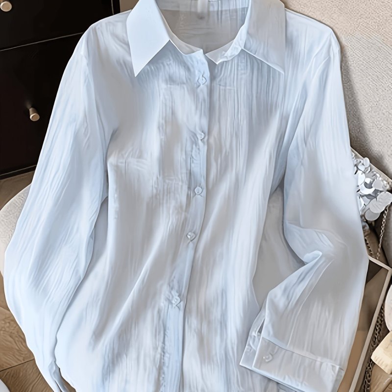 Lace-trimmed Sun-protective Shirt Jacket with Back Slit and Tie Straps, Loose Casual Blouse for Summer Solstice