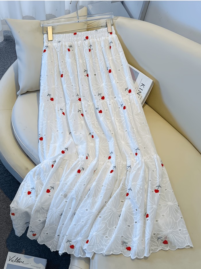 White Lace Skirt for Women