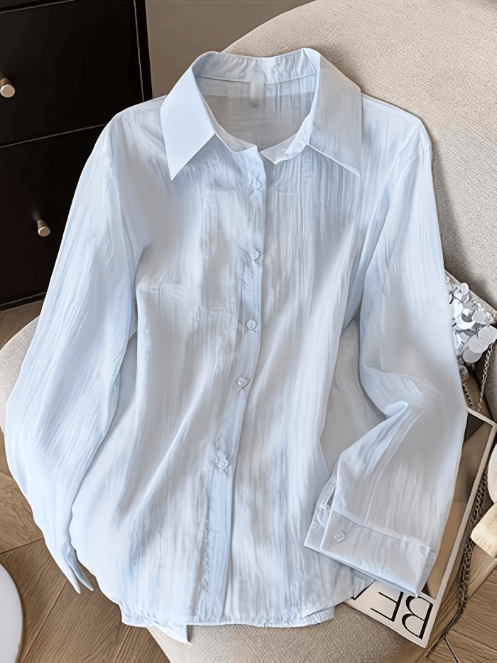 Lace-trimmed Sun-protective Shirt Jacket with Back Slit and Tie Straps, Loose Casual Blouse for Summer Solstice