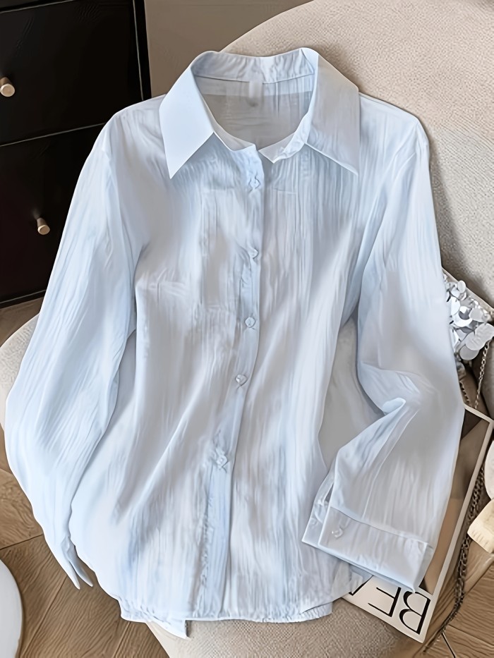 Lace-trimmed Sun-protective Shirt Jacket with Back Slit and Tie Straps, Loose Casual Blouse for Summer Solstice