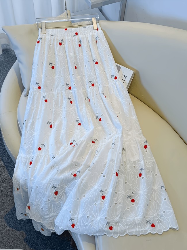 White Lace Skirt for Women