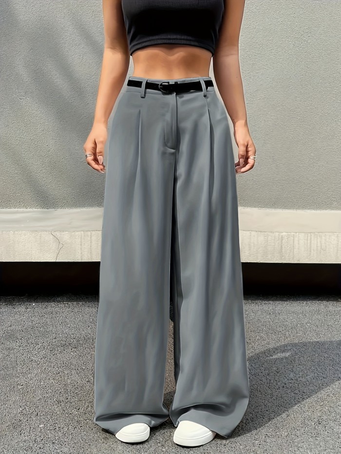 Elegant High-Waisted Wide-Leg Cinched Pants - Multifunctional And Comfortable, Machine Washable - Fashion