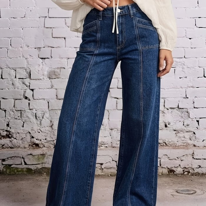 New Fashion Women's Jeans \u002F Loose Wide Leg Comfortable Stretch Denim Pants \u002F High Quality Stylish Casual Wear