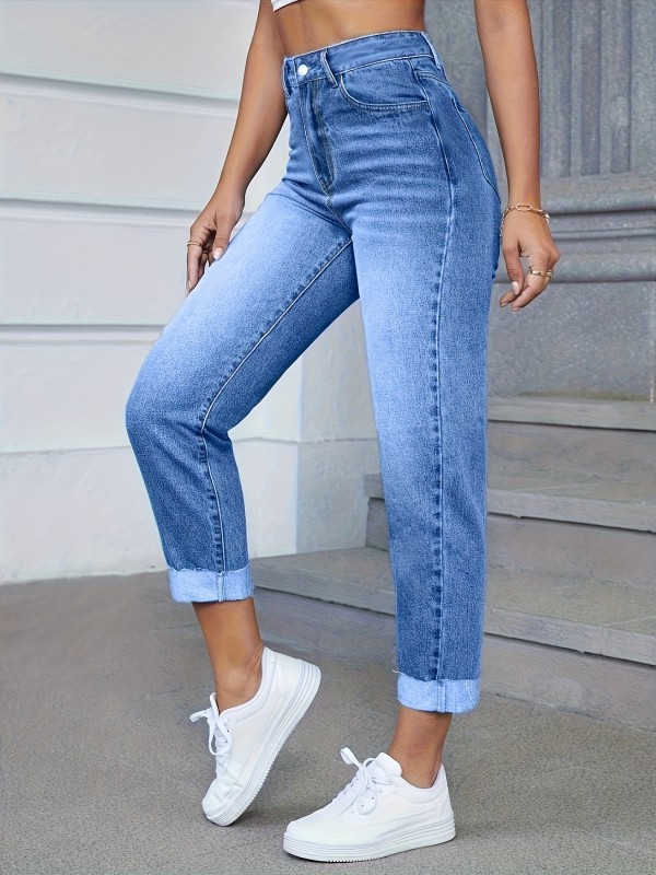 2026 New Light-Colored European And American Style 9-Inch Trousers Denim Jeans