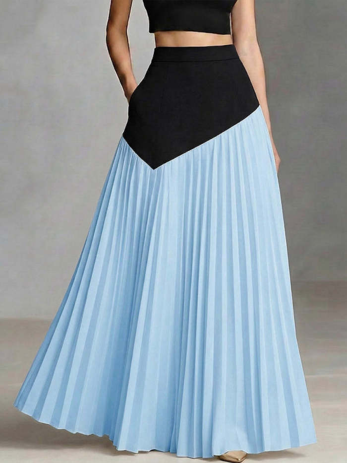 Women's High-Waisted Casual Loose Pleated Skirt