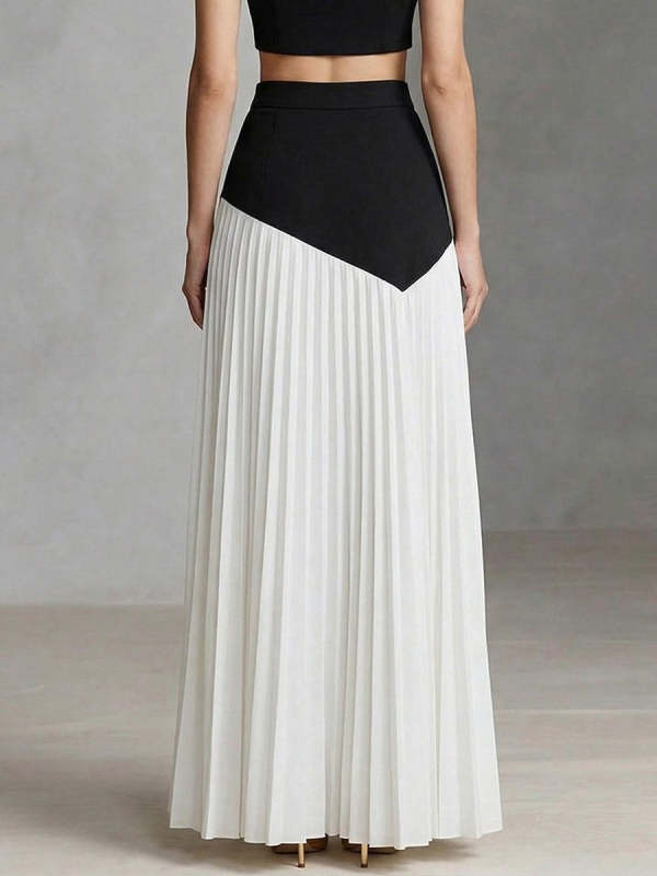 Women's High-Waisted Casual Loose Pleated Skirt