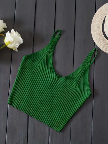 Casual Sexy Solid Color Mesh Spaghetti Strap Vest Top for Women