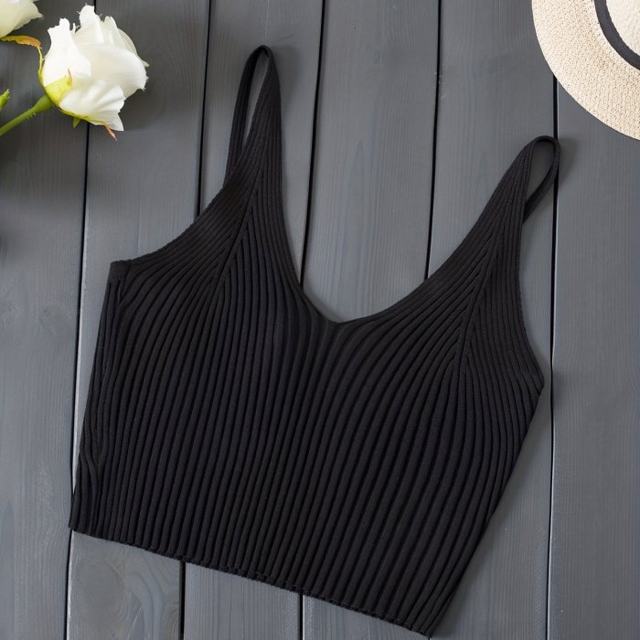 Casual Sexy Solid Color Mesh Spaghetti Strap Vest Top for Women