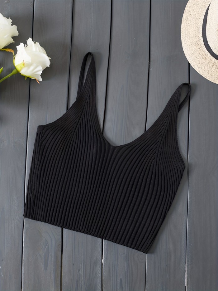 Casual Sexy Solid Color Mesh Spaghetti Strap Vest Top for Women
