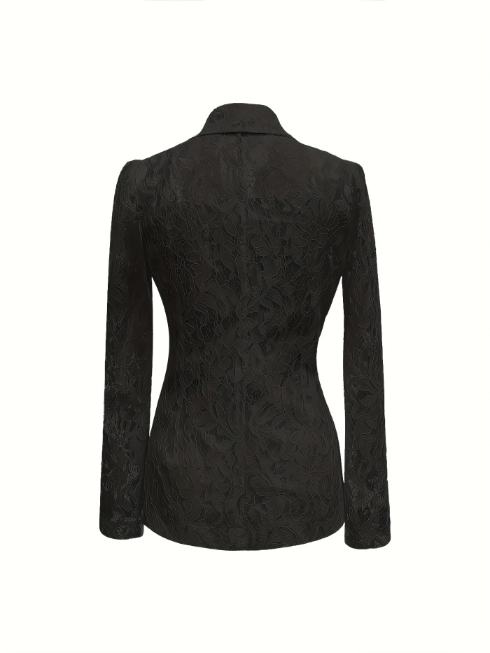 Ladies' Elegant Semi-Transparent Lined Spring Summer Blazer