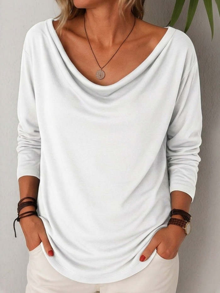 Women's Long-sleeve Cowl Neck Top
