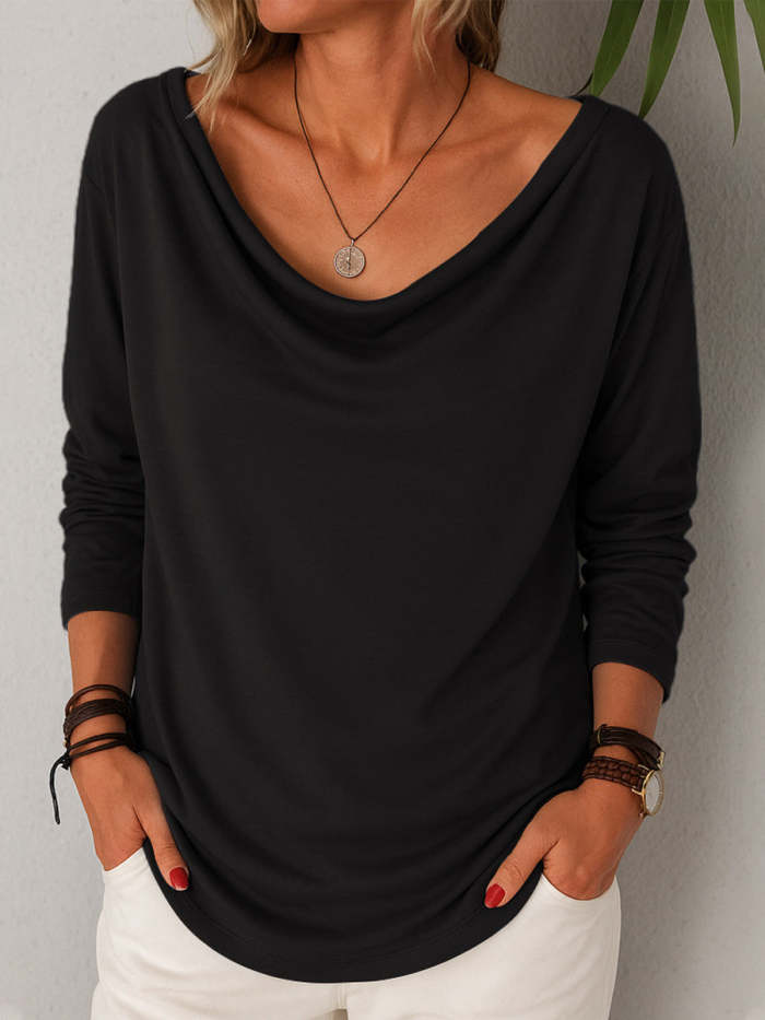 Women's Long-sleeve Cowl Neck Top
