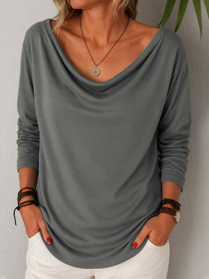 Women's Long-sleeve Cowl Neck Top