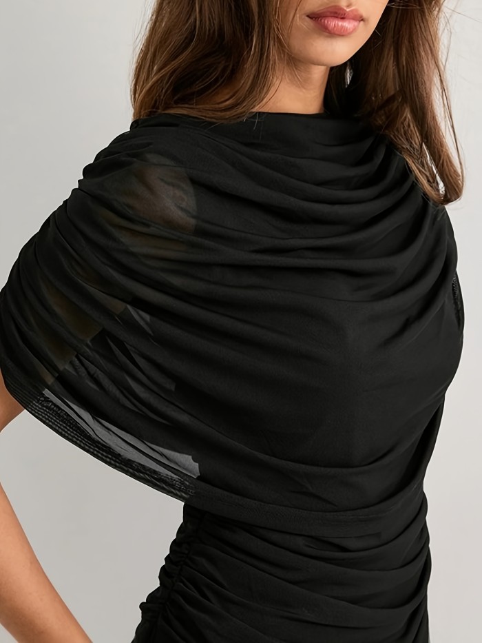 Aurelia™ Draped Scarf-Neck Pleated Tank