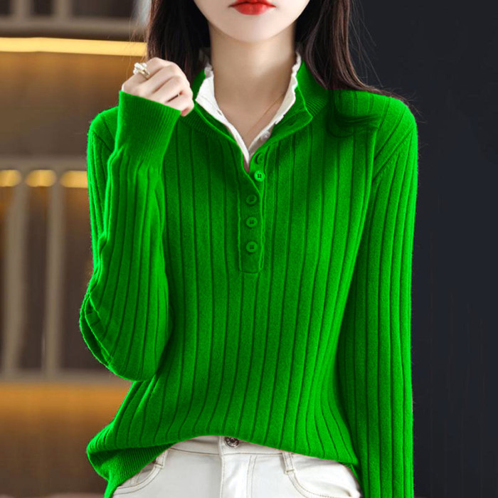 Autumn Winter Turtleneck Long Sleeve Knitted Sweater