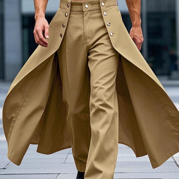 Men's Layered Fake Two-Piece Streetwear Trousers