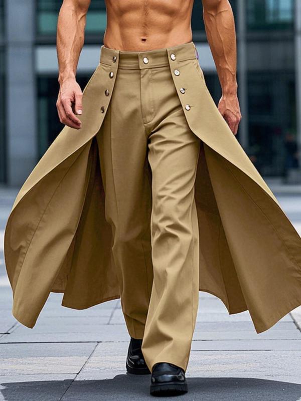 Men's Layered Fake Two-Piece Streetwear Trousers