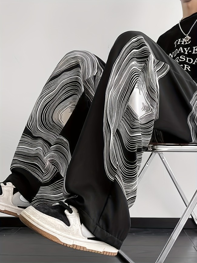 Men's Tie-Dye Loose Fit Straight-Leg Pants