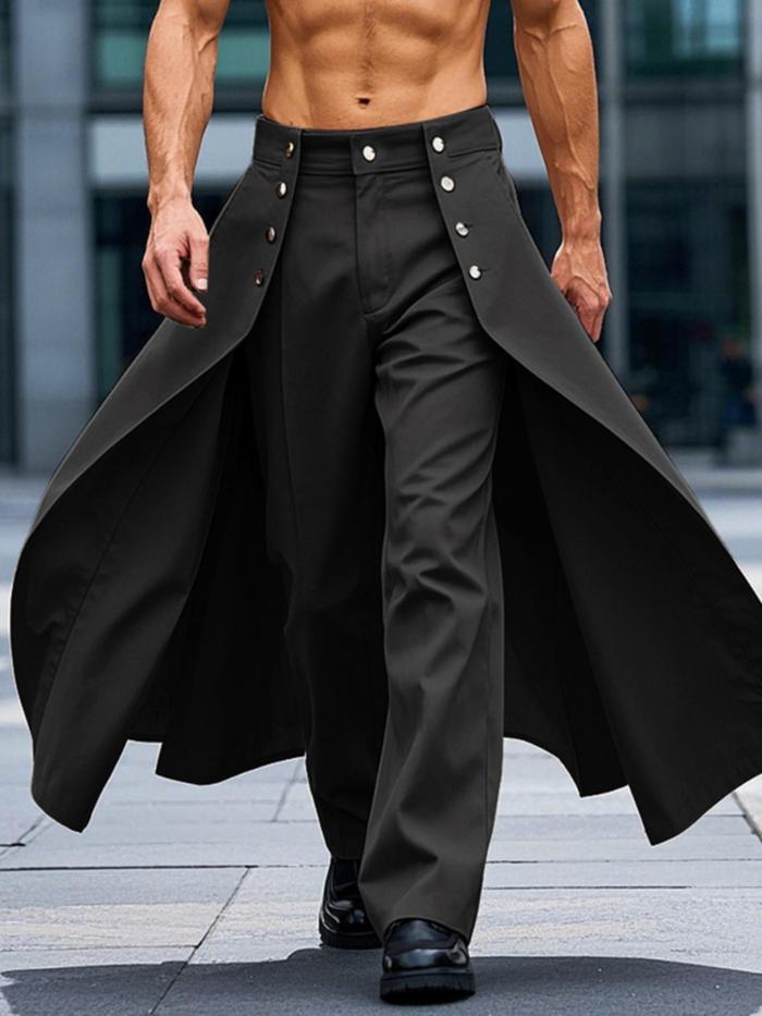 Men's Layered Fake Two-Piece Streetwear Trousers