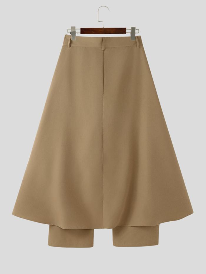 Men's Layered Fake Two-Piece Streetwear Trousers