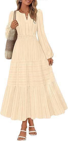 Elegant Princess Dress for Women | V-Neck Long Sleeve Solid Color Slim Fit Dress