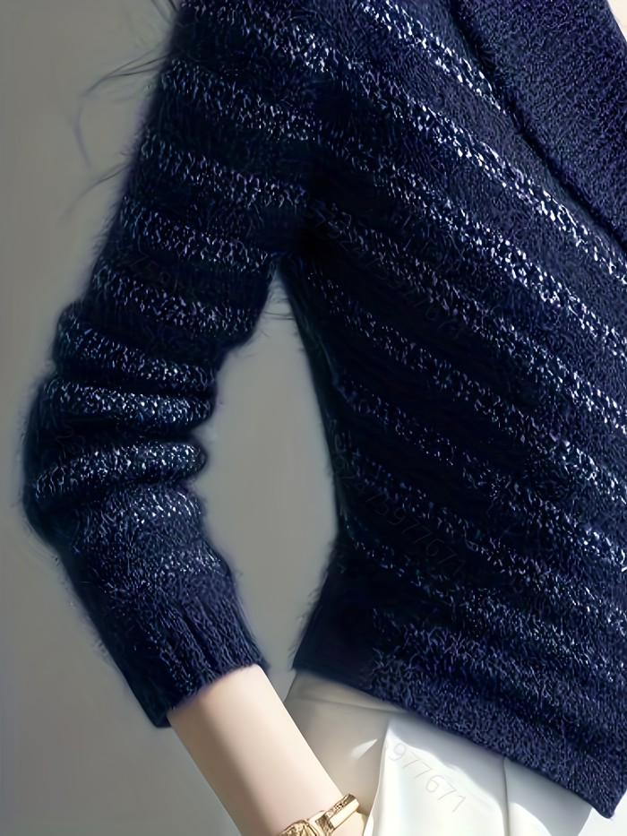 Striped Shawl Collar Cardigan | Elegant Fall Winter Knitwear