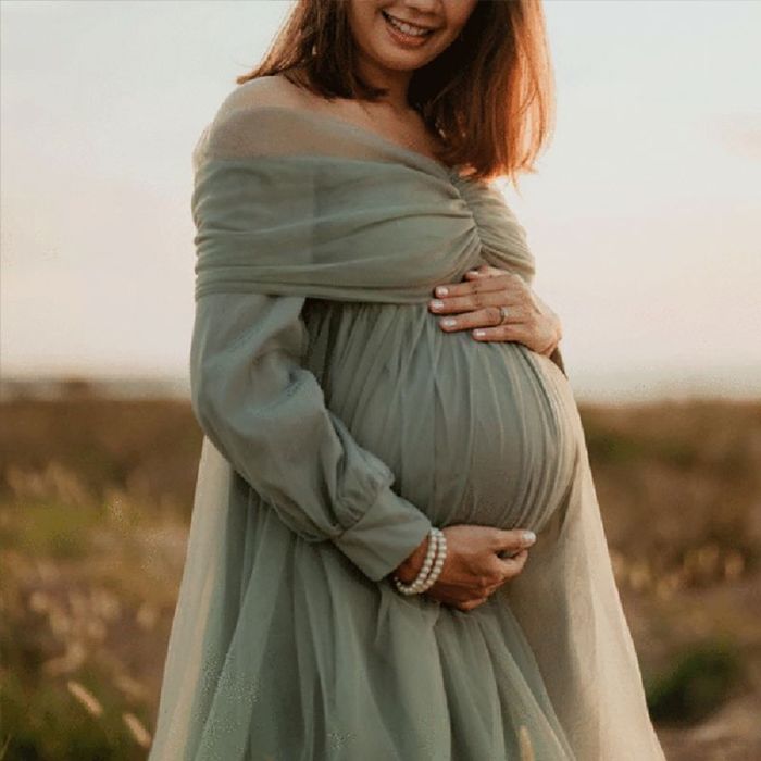 Maternity Fluffy Tail Dress Fancy Photoshoot Maternity Dress Pregnant