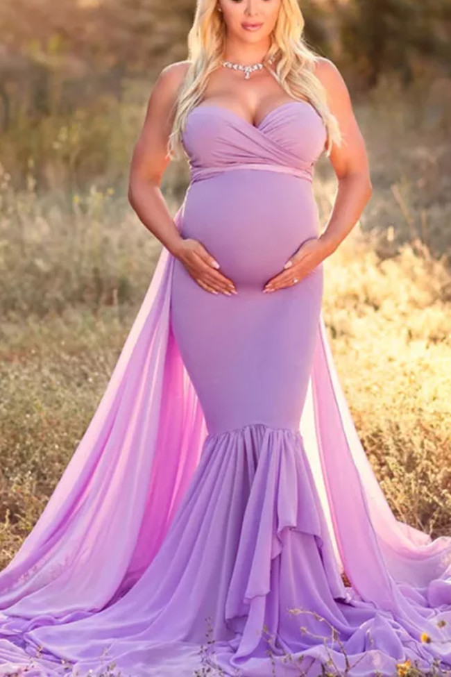 Shoulderless Mermaid Maternity Dresses Clothes for Pregnant Costume