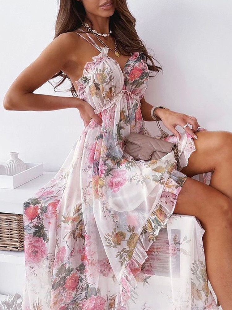 Bohemian Women'S V-Neck Print Sexy Dress main image 0