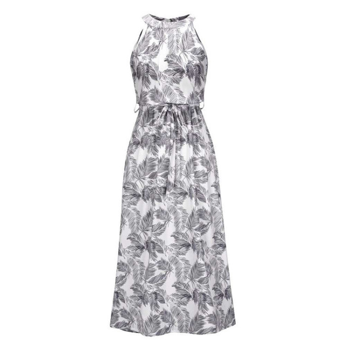 Women Casual Print Sleeveless Wedding Guest Dresses