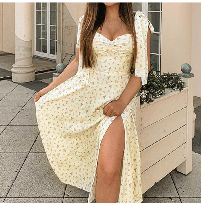Off Shoulder Print Floral Sexy  Wedding Guest Dresses