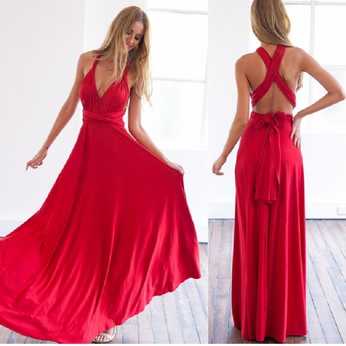 Women's Sexy Bandage Party Boho Chic Elegant Wedding Guest Dresses