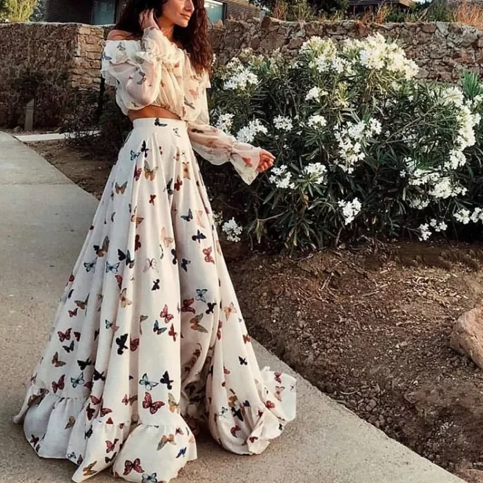 New Sexy Backless Floral Print  Wedding Guest Dresses