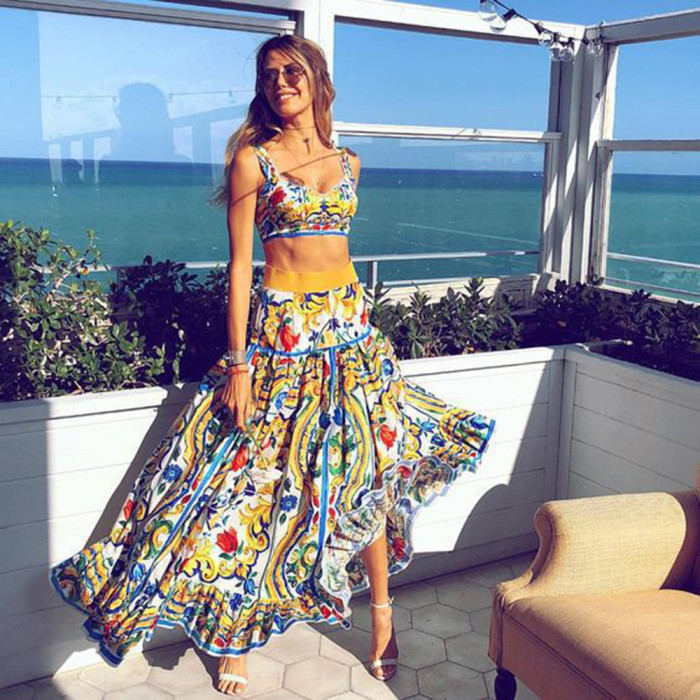 Women Floral Ladies Skirt Fashion Wedding Guest Dresses