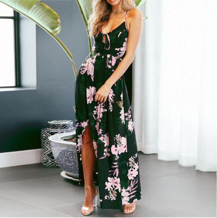 Floral Evening Party Beach  Backless Wedding Guest Dresses