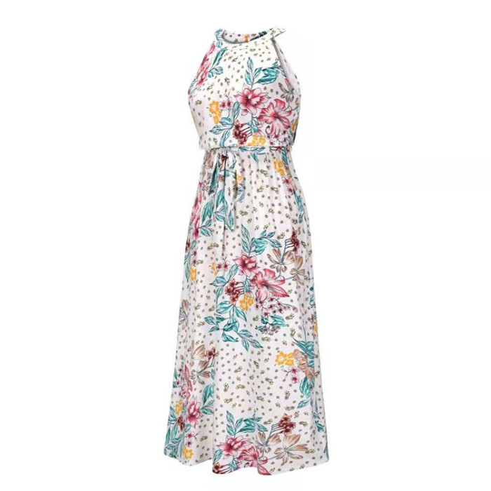 Women Casual Print Sleeveless Wedding Guest Dresses